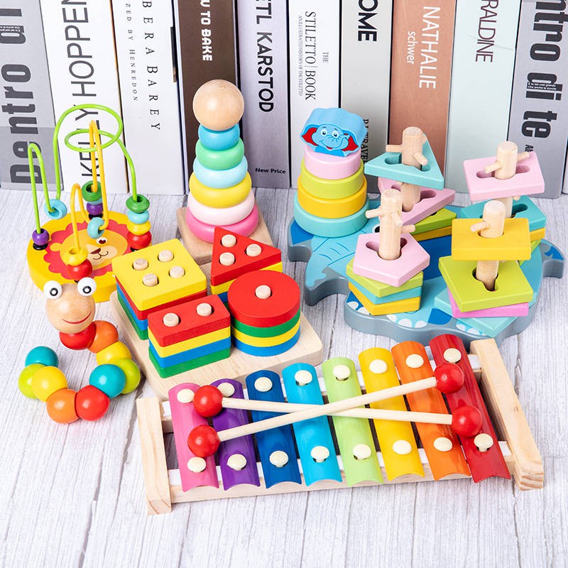 brain game、 Wooden knocking on the piano Infant children puzzle music toys 6-12 months baby 1-2-3 years old semi-malicious instrument