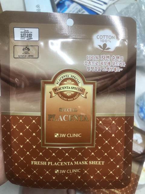 Sale Off Miếng đắp mặt nạ nhau thai cừu Placenta mask sheet chưng cất từ nhau thai cừu