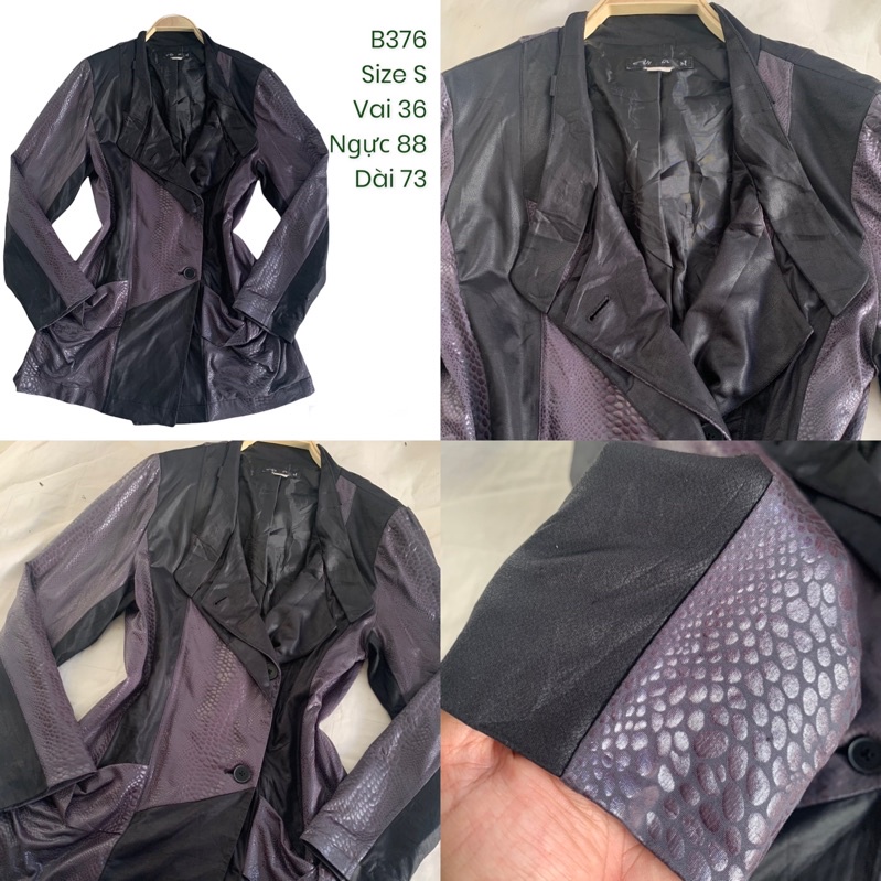 Áo khoác blazer nữ B376 chất giả da 2hand Hàn si tuyển ảnh thật