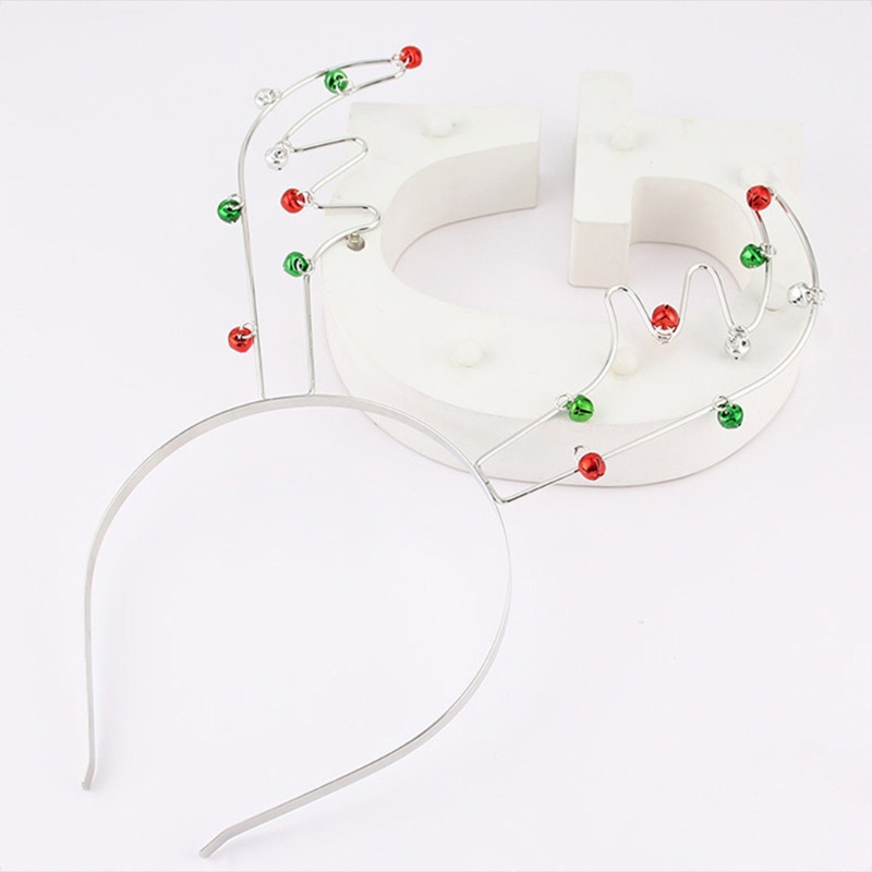 Băng Đô Cài Tóc Hình Sừng Hươu Có Chuông Nhiều Màu Sắc Bằng Kim Loại Cho Trẻ Em