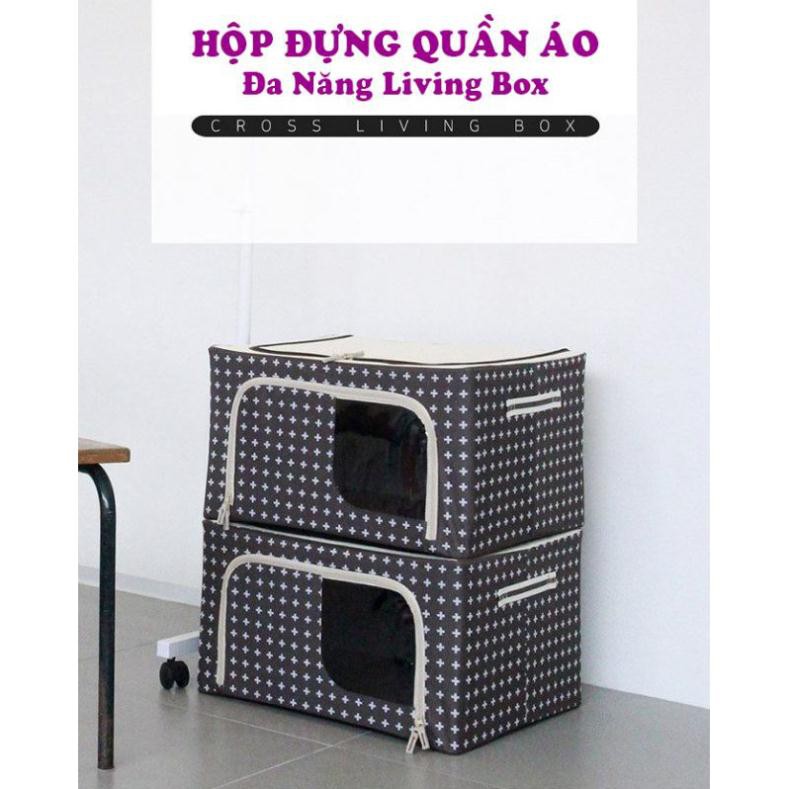 Hộp đựng quần áo chăn màn đa năng thông minh màn túi bằng vải khung thép kim loại gấp xếp gọn size lớn