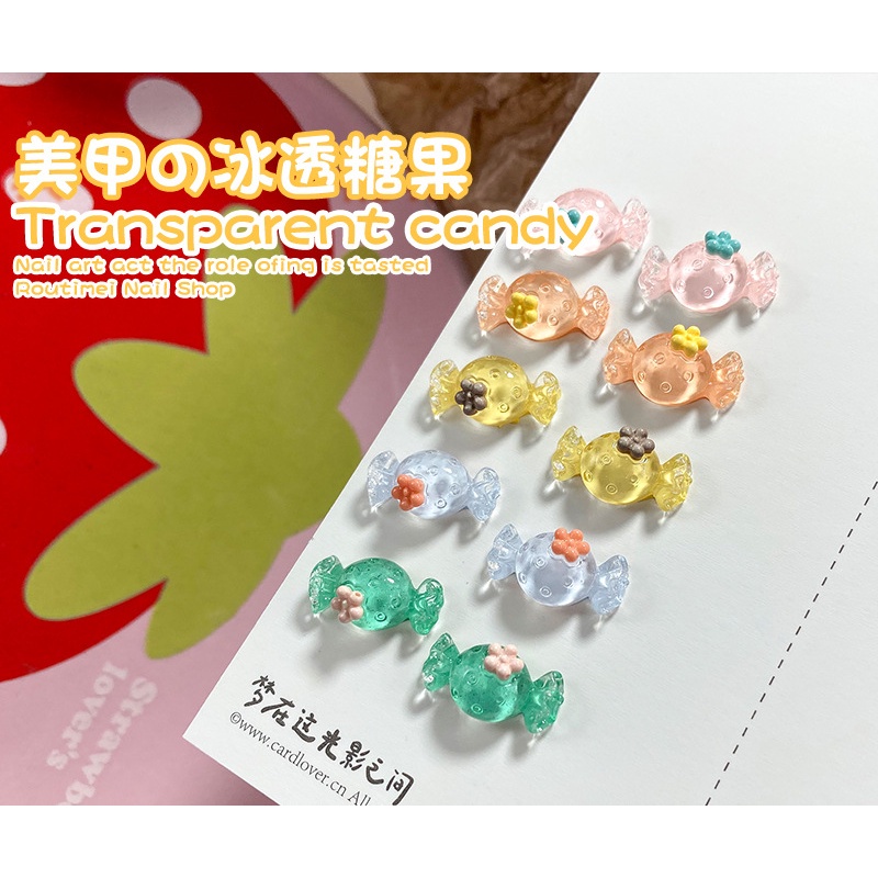 Set 10 charm kẹo trang trí móng