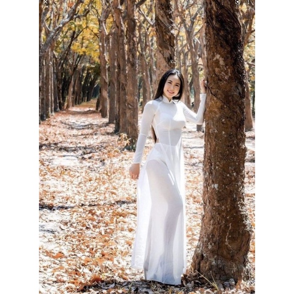 Áo dài xuyên thấu tà A