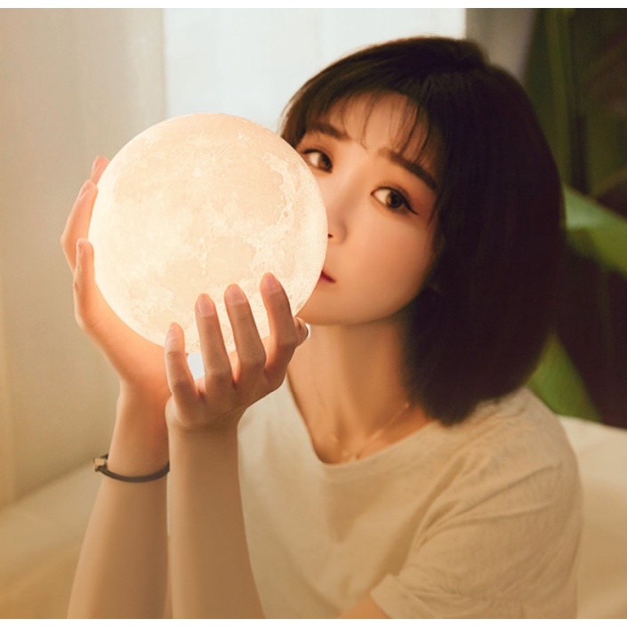 Đèn Ngủ 3d mặt trăng Kèm chân đế gỗ, đèn Moon Light Các Hành Tinh
