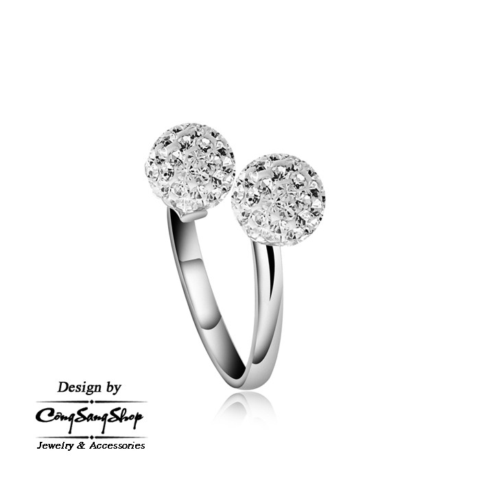 NHẪN INOX NỮ TRÁI CHÂU FREE SIZE