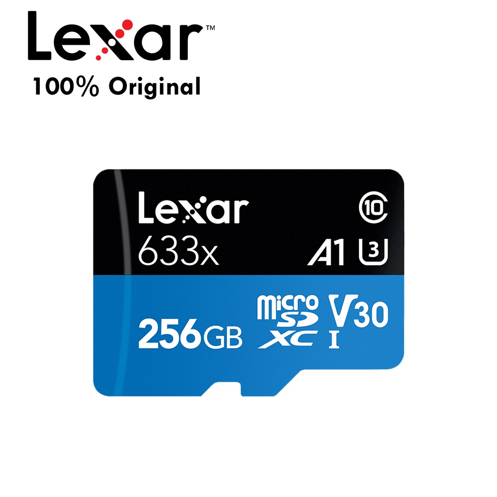 Thẻ Nhớ Lexar Taiwan 128Gb, 256Gb, 512Gb A2 V30 633x U3 4K 100MB/s - kèm Adapter (Xanh)- Chuyên dùng Camera, Máy ảnh....