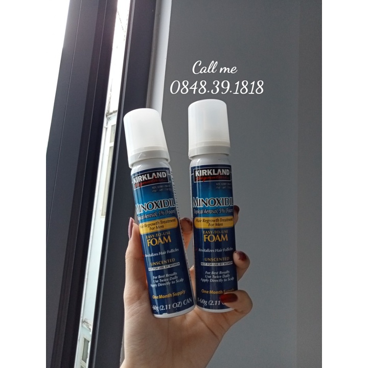 Combo Thuốc Mọc Râu Dạng Bọt KIRKLAND - Biotin