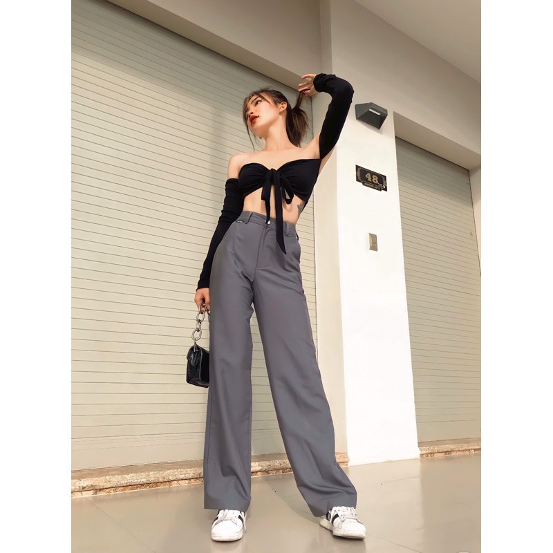 GILLBABY | Quần ống rộng tôn dáng kéo chân chất cotton (Ashy Pants)