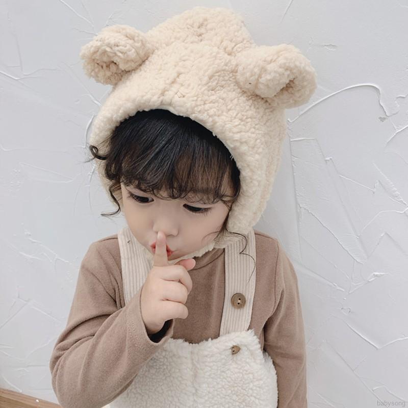 Mũ Len Tai Gấu Xinh Xắn Cho Bé