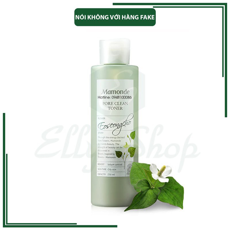 Nước hoa hồng Diếp cá Mamonde Pore Clean Toner - 250ml