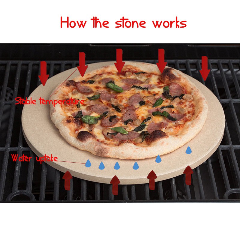 13 Inch Pizza Stone for Cooking Baking Grilling Tools for Bread Tray