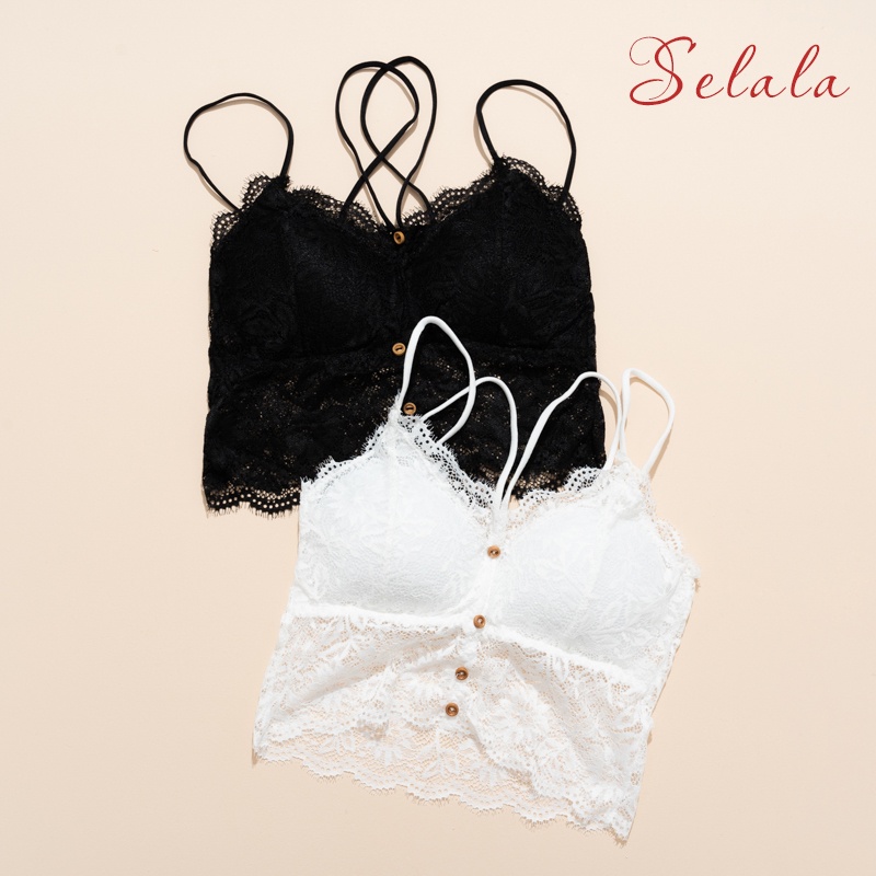 Áo Bra Ren Khuy Selala Đệm Mỏng Siêu Mềm Mịn Thoáng Mát 2S10