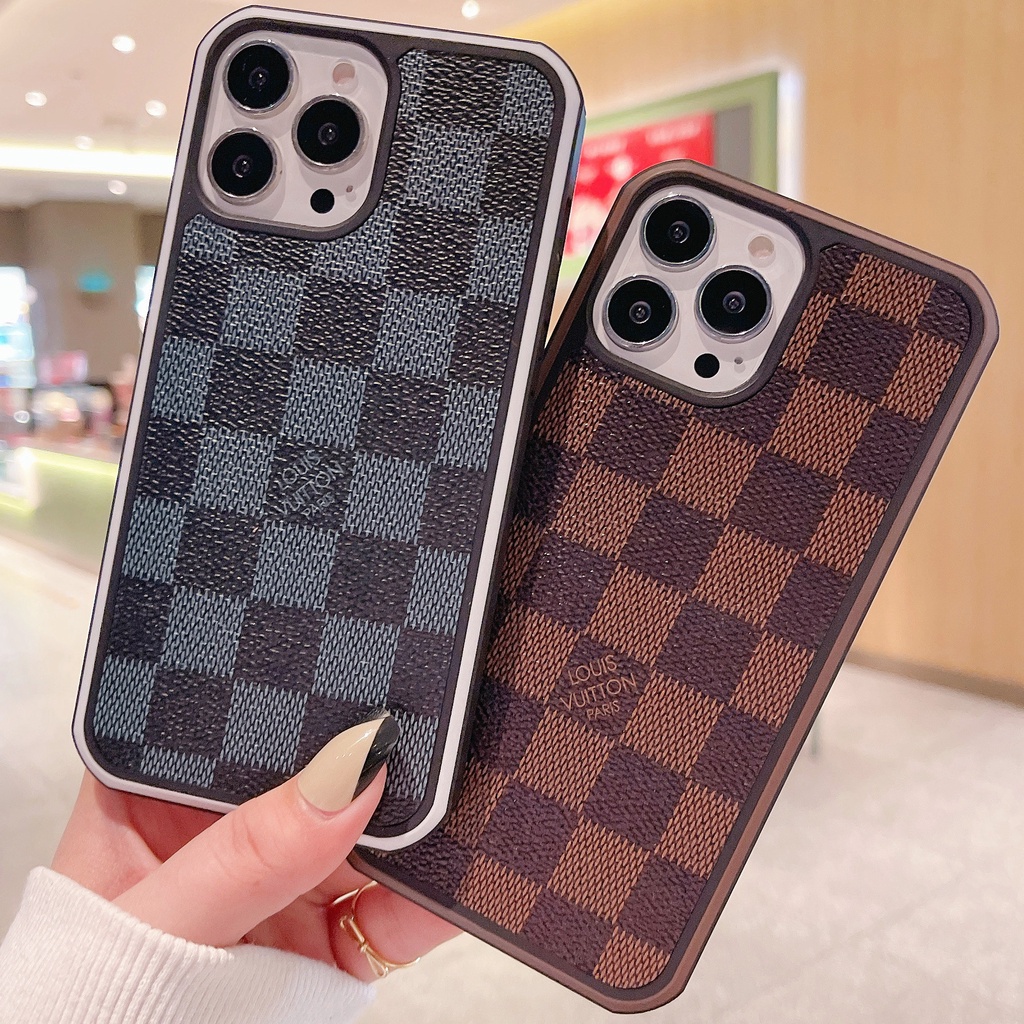 Ốp Điện Thoại Họa Tiết LV GUCCI Viền Màu Sang Trọng Cho iPhone 13Promax 12Pro 11promax XSMAX XR XS X