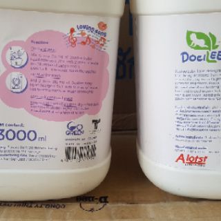 Nước giặt xả quần áo em bé 2in1 Docilee Thái Lan can 3L(hàng có tem cty Đại Thịnh)