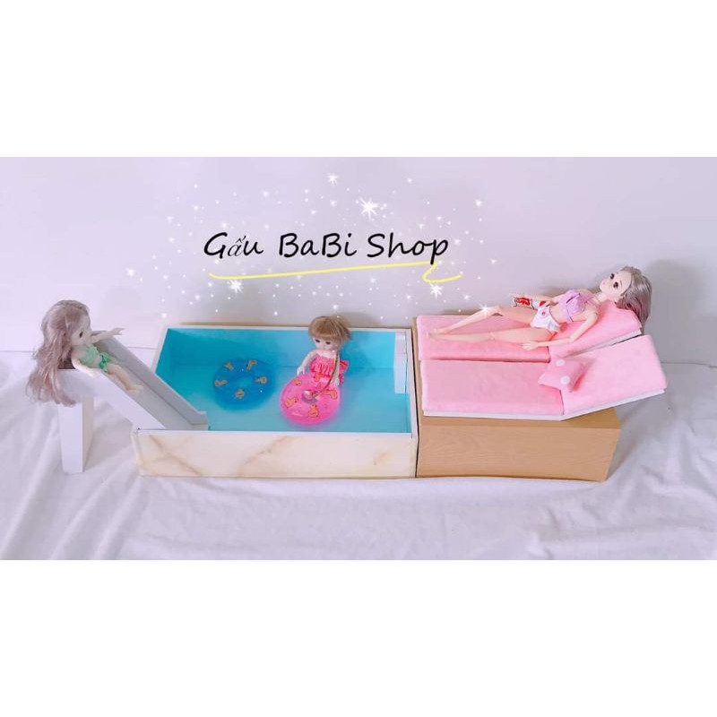 Hồ bơi cho búp bê vừa size 1/6 trở xuống