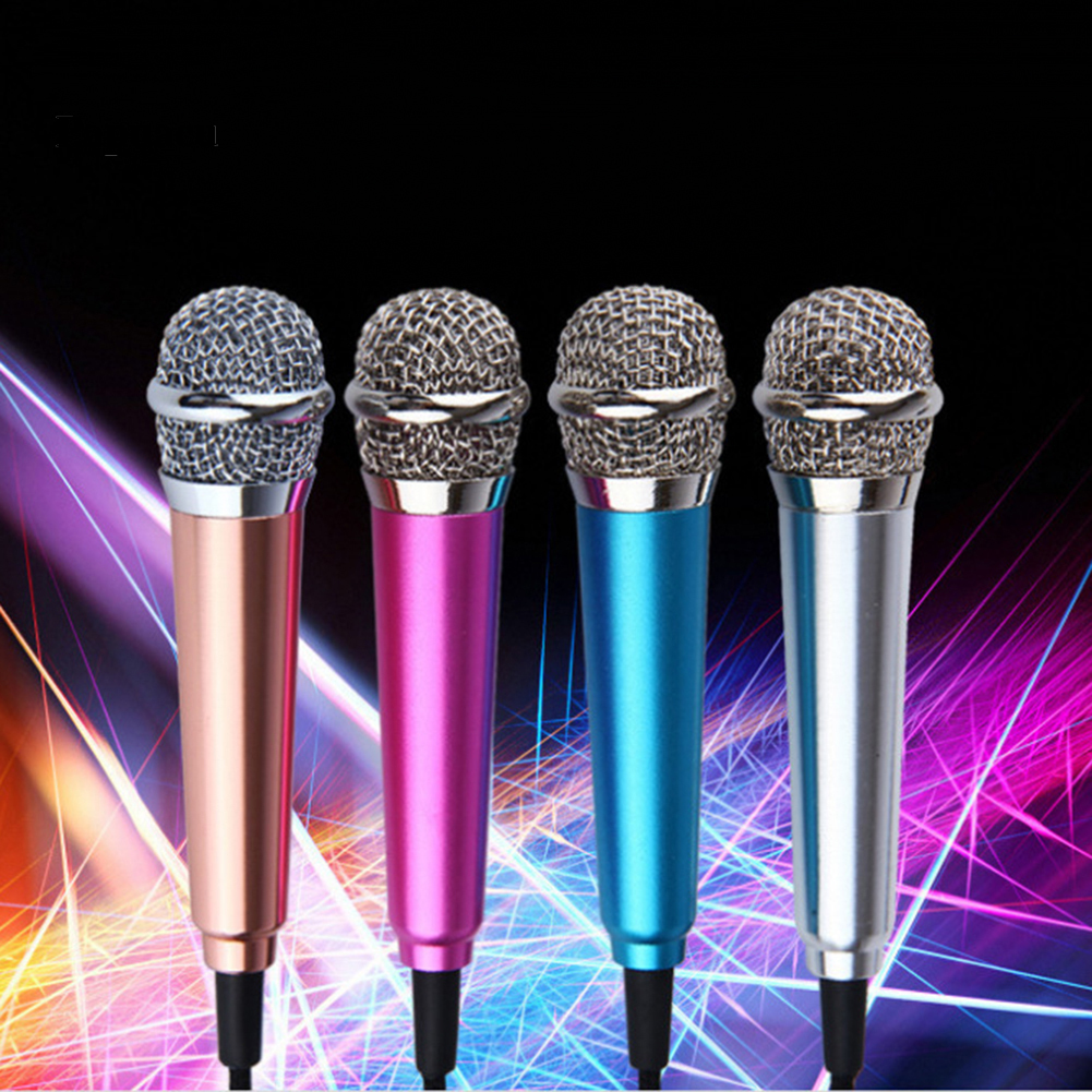 Micro Hát Karaoke Mini Giắc Cắm 3.5mm Có Chân Đế Cho Iphone Android