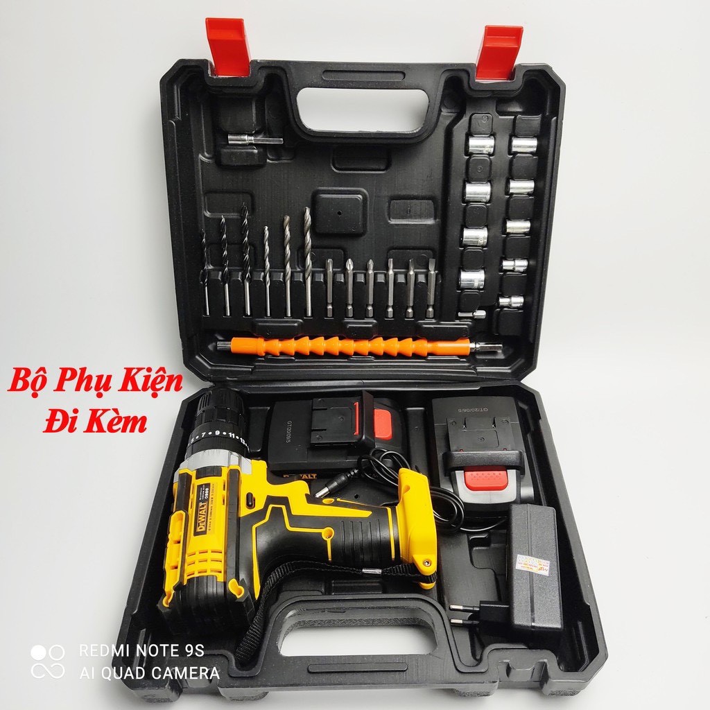 [Giá Kho] Máy Khoan Pin 36V Dewalt 2 PIN 3 Chức Năng Có Búa, 100% Lõi Đồng, Tặng bộ phụ kiện 24 chi tiết