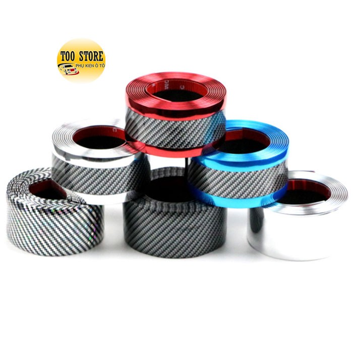 Miếng dán chống xước ô tô nẹp sợi cacbon chống trầy xước bước chân cửa xe hơi cao cấp TOO-STORE