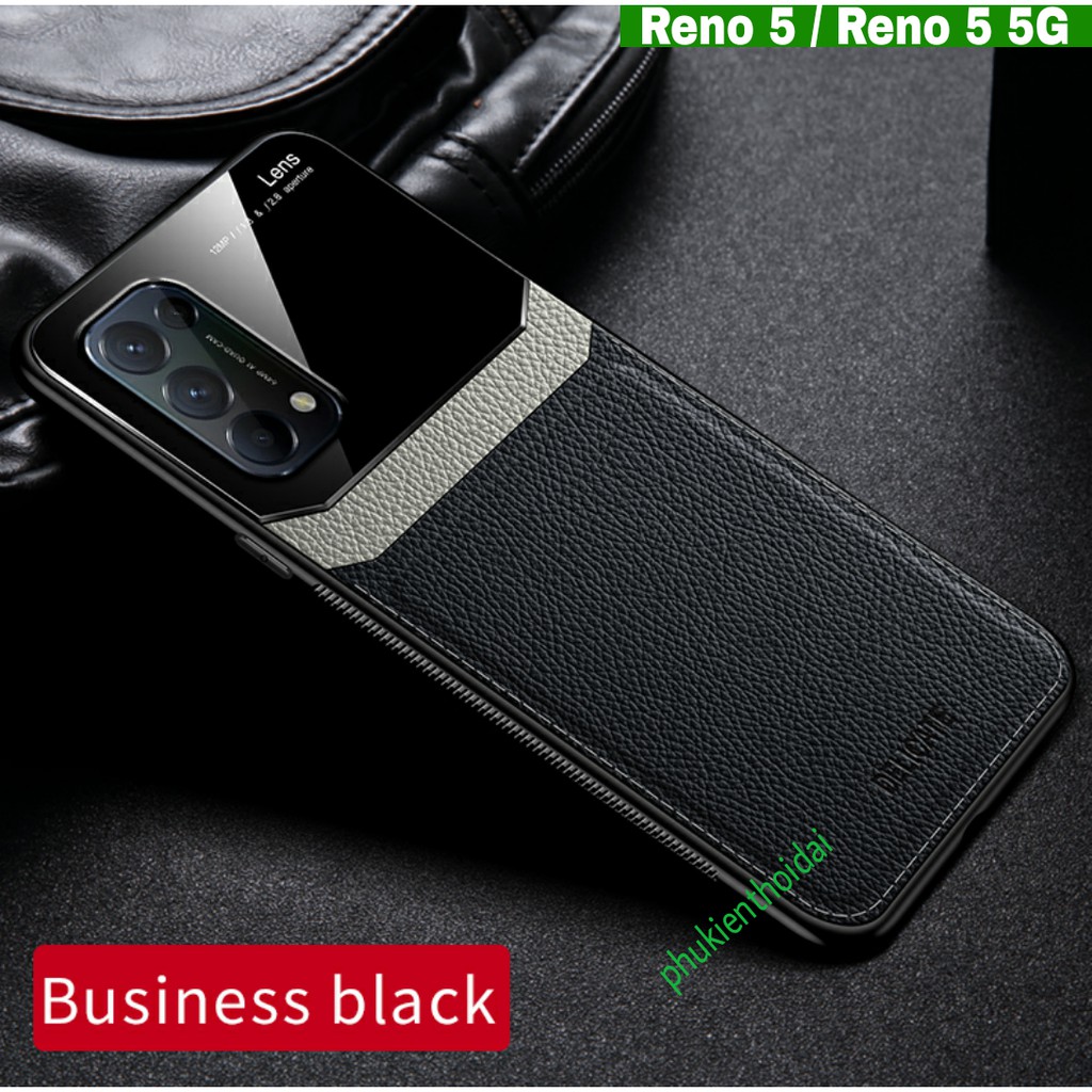 Ốp lưng Oppo Reno 5 / Reno 5 5G chống sốc Da Kính thời trang cao cấp