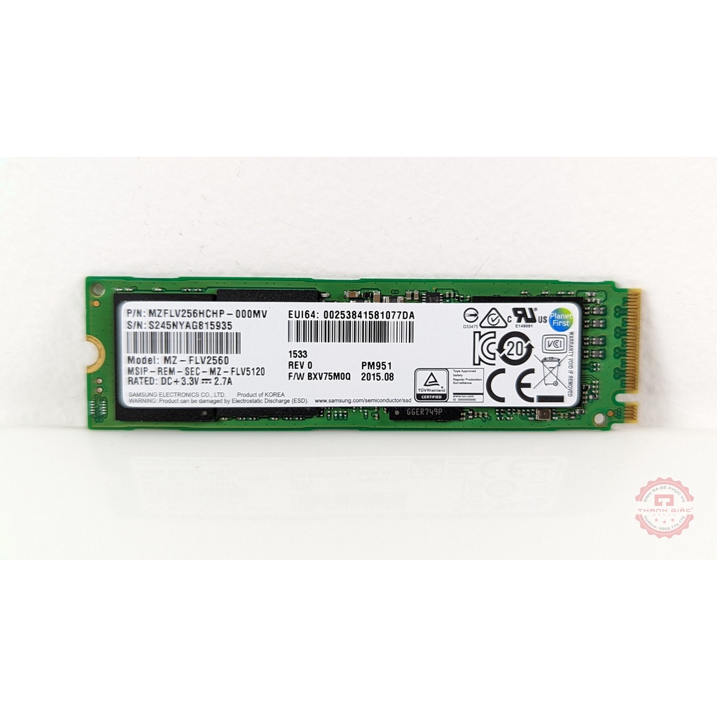 Ổ cứng SSD Samsung NVMe PM951 256GB M.2 2280 PCIe Gen3 x4 MZVLV256HCHP - Bảo Hành 3 Năm