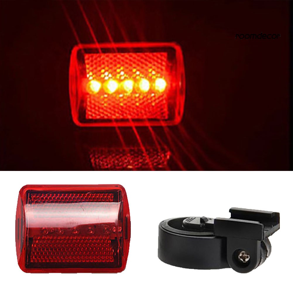 1 Đèn LED hậu 5 bóng màu đỏ 7 chế độ cho xe đạp