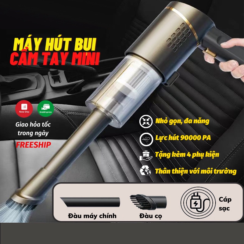 Máy Hút Bụi Cầm Tay Đa Năng Không Dây Lực Hút Mạnh Máy Hút Bụi Xe Hơi Tiện Lợi SUN.Z