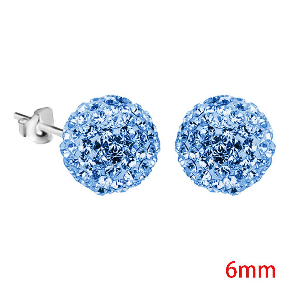 1 Đôi Bông Tai Bạc Hình Học Đính Đá Kiểu Hàn Quốc Cho Nữ