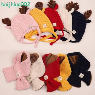 Set mũ len trùm đầu & khăn choàng cổ cho bé