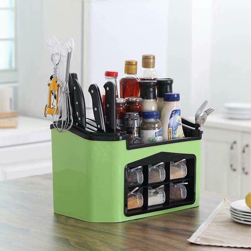 Kệ Đựng Gia Vị Kèm 6 Hũ Thông Minh