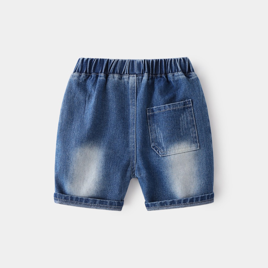 Quần Jean cho bé WELLKIDS quần short Jean họa tiết túi sau chất bò mềm hàng xuất Âu Mỹ