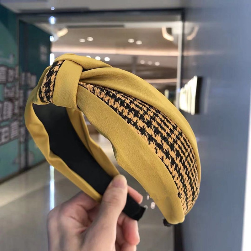 Băng Đô Bản Rộng Họa Tiết Kẻ Sọc Phong Cách Hàn Quốc Thời Trang Mới