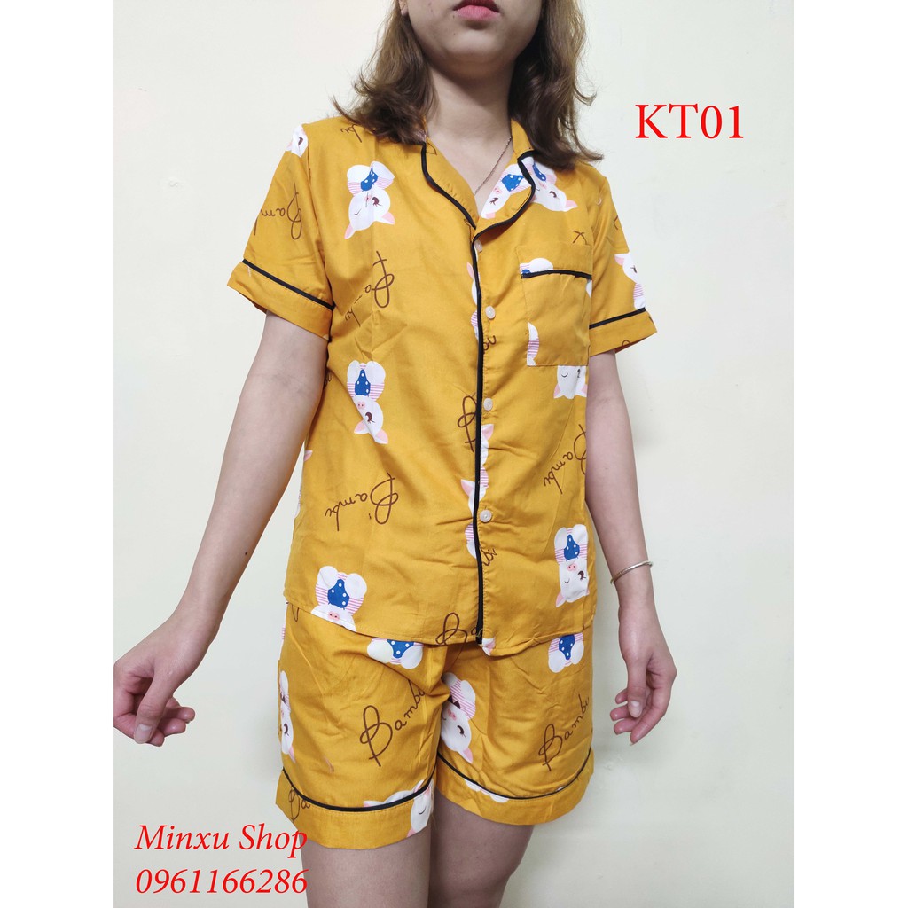 Bộ PIJAMA Tay Ngắn Quần Ngắn Mùa Hè - Chất Kate Thái Siêu Đẹp - Mẫu Mã Đa Dạng Độc Đáo