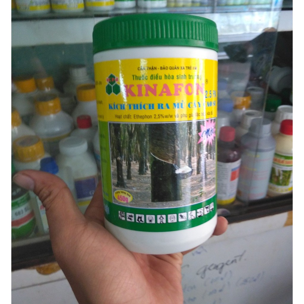 KINAFON 2.5PA 450GR Kích thích mủ cao su, dùng cho cao su mới mở miệng cạo hoặc cao su mới khai thác từ 7 năm tuổi