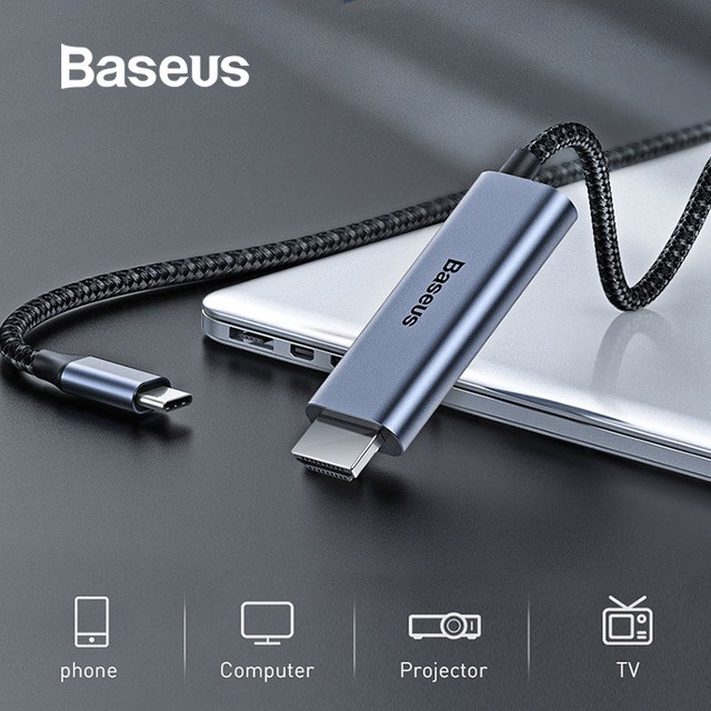 Cáp chuyển đổi Baseus Type-C-Video Functional Notebook Cable Type-C to HDMI+PD）for Mobile Phone to Laptop/Tabet 1.8M