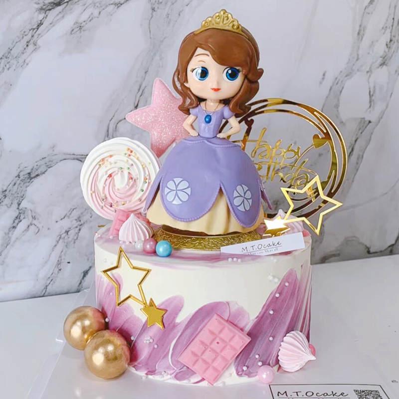 Búp bê trang trí bánh cupcake chủ đề công chúa Disney