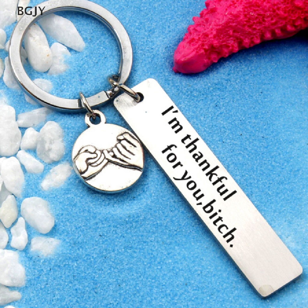 BGJY I'm Thankful for You Keyrings engraved Key Chain Keyfob Jewelry Best Friend Gift NEW