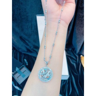 Dây chuyền bi mặt V mạ bạch kim