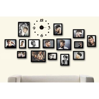 Khung ảnh treo tường composite có kính Salon tóc 4 KA177 (Tặng đinh 3 chân)