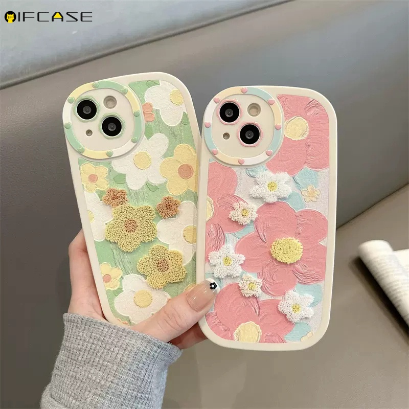 Ốp Điện Thoại Họa Tiết Hoa Thêu Cho iPhone 14 Plus 14 13 12 11 Pro Max XS Max XR X