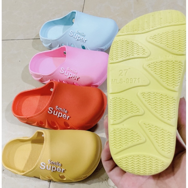 dép trẻ con - cross bé gái bé trai Smile Super sục cao su siêu êm chân