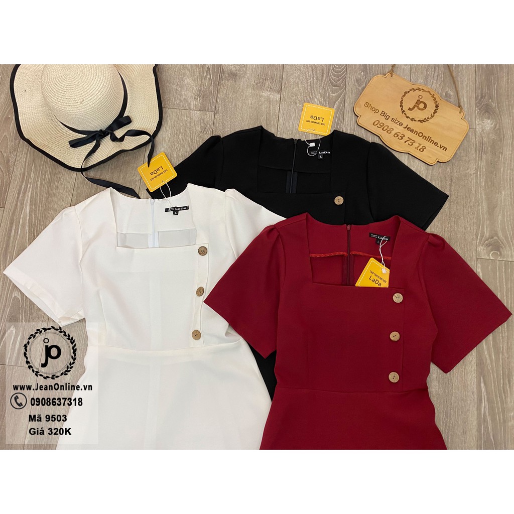 Đầm Nút Cổ Vuông Bigsize Nữ (MS 9503) | BigBuy360 - bigbuy360.vn