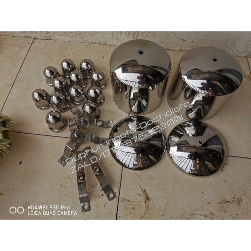 Bộ chụp láp, chụp ốc INOX 4 bánh xe KIA 1T4 K3000 K165 K200 K200