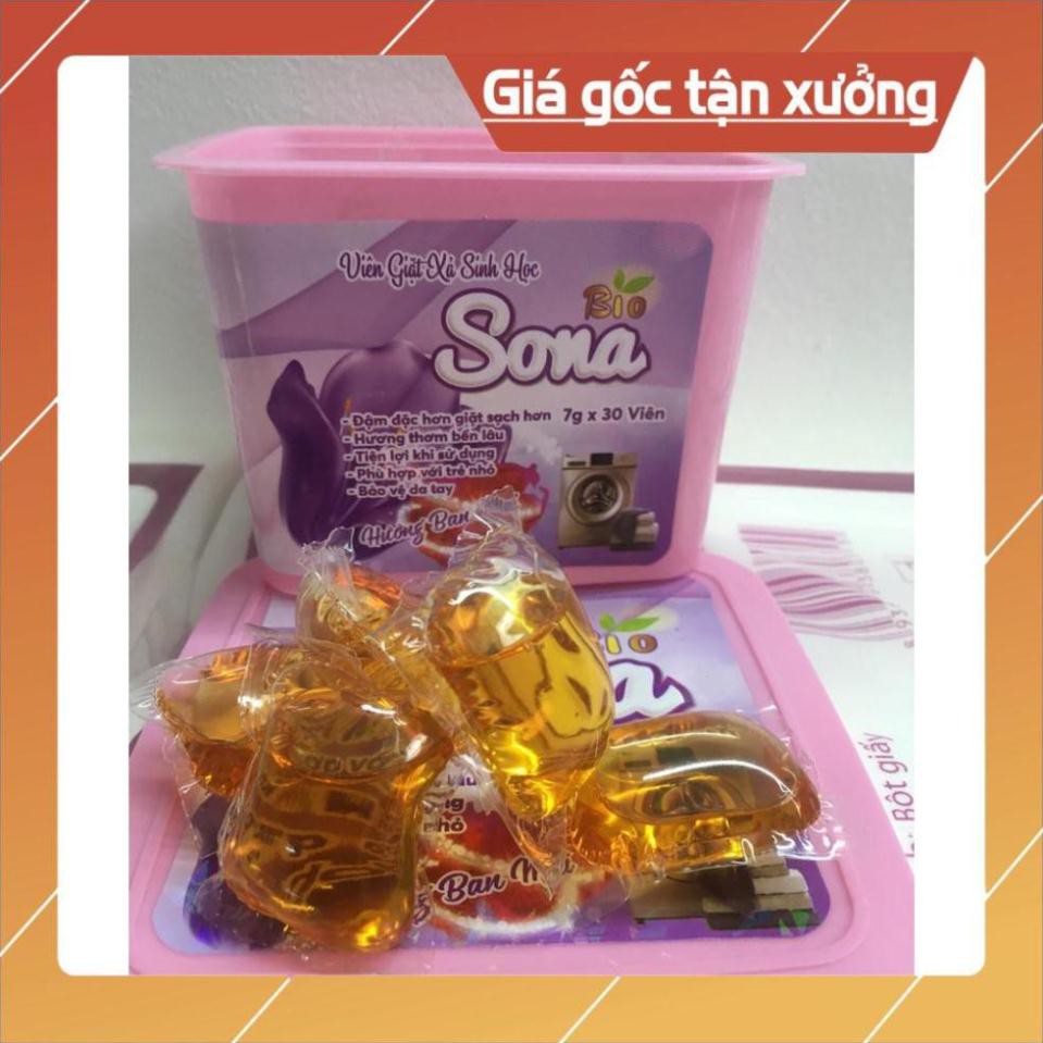 Viên Giặt  Viên Giặt Xả Quần Áo SoNa  - Sản Phẩm Sinh Học Siêu Tiện Lợi |Hộp 30 Viên| Siêu Tiết Kiệm &amp; An Toàn