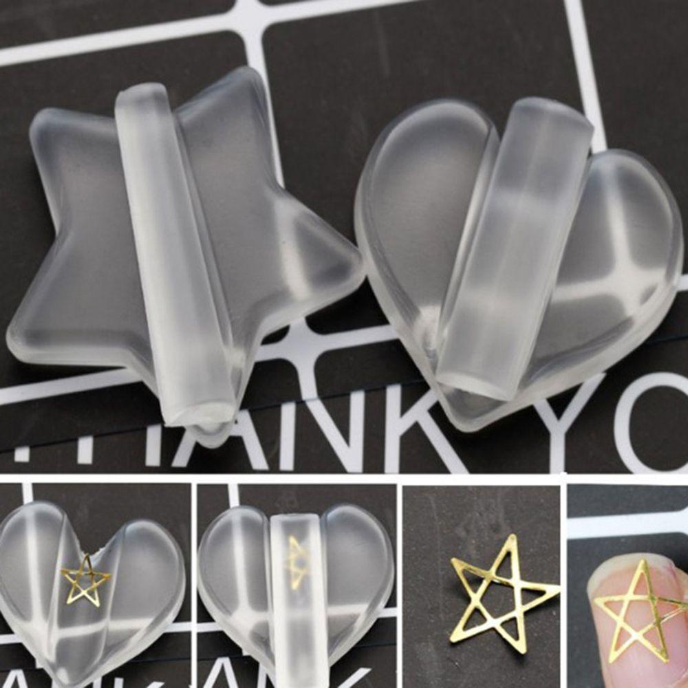 Khuôn Kim Loại Dập Nổi Hình Ngôi Sao / Trái Tim Làm Móng Nghệ Thuật DIY