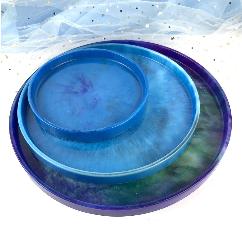 Khuôn Silicone Hình Tròn Làm Khay Trang Sức Epoxy Resin DIY