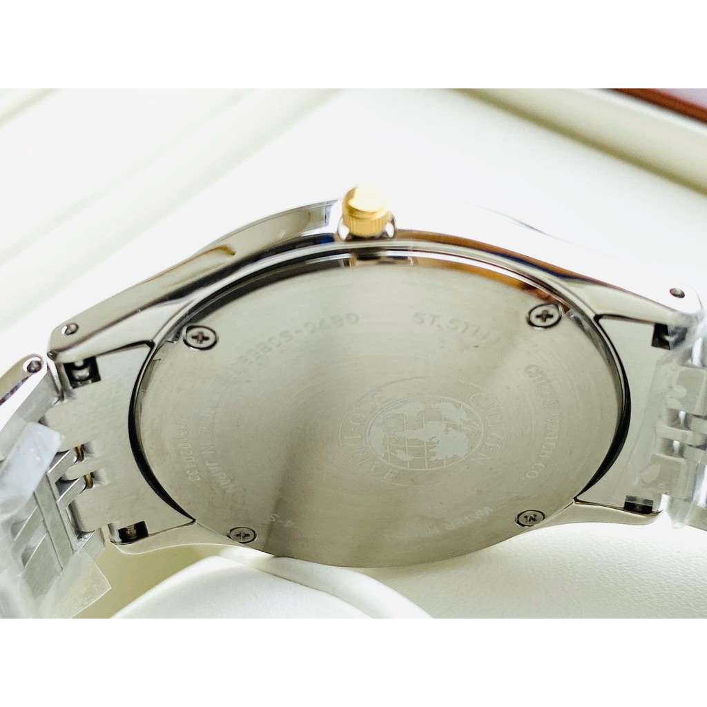 Đồng hồ Nam Citizen siêu mỏng Eco-Drive, kính shapphire, dây thép không gỉ AR3014-56A