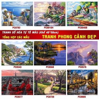 Tranh tự tô màu theo số sơn dầu số hoá - Tổng hợp các mẫu tranh phong cảnh đẹp được yêu thích nhất - HaLa Store
