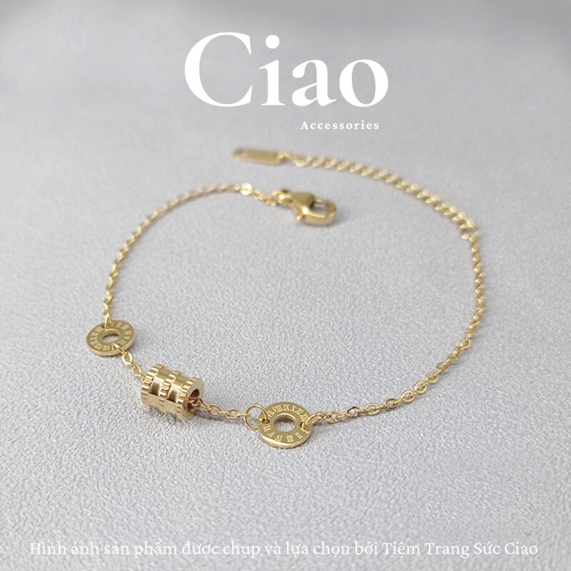 [NEW ITEMS] Vòng tay/ Lắc tay nữ titan không gỉ thiết kế hạt charm la mã Felicity Ciao