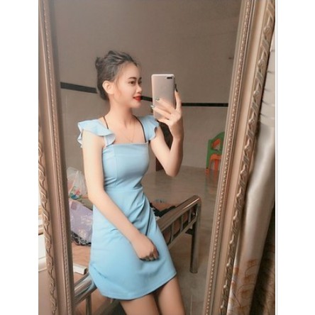 Sẵn Hồng M - VÁY 2 DÂY BẢN TO PHIÊN BẢN HÀN QUỐC kèm ẢNH THẬT