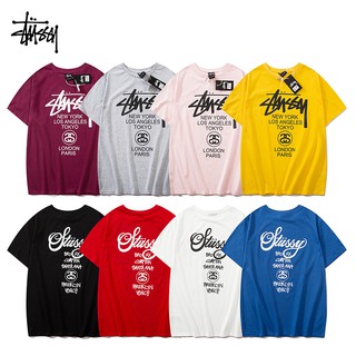 🔥全场免郵🔥+關注現折 stussy 夏季爆款世界巡游经典款 t恤 經典印花 寬松休閒t恤 男女情侶裝 t-shir
